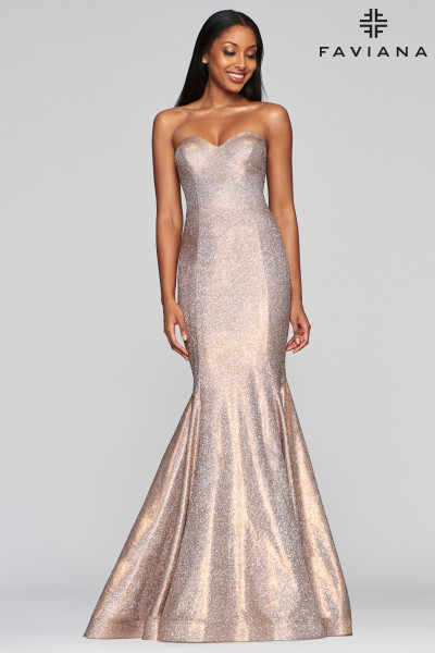 Bronx and Banco Runway Midnight Gown in Gold | REVOLVE