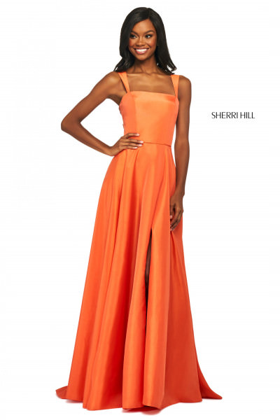 Orange Appliques V-Neck Backless Mermaid Long Prom Dress – Dreamdressy