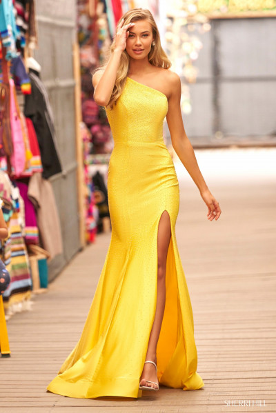 Mustard Georgette Gown Dress - GW0256